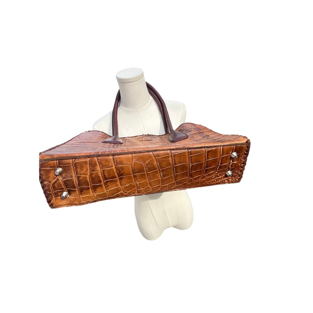 JUAN ANTONIO HORNBACK CARAMEL LEATHER TOTE - Picture 4 of 11